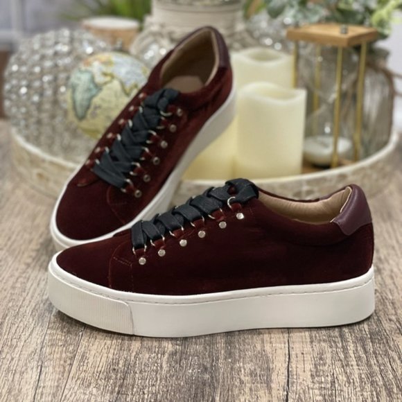 Joie Handan Velvet Sneaker in Rosewood Size 37 - Picture 1 of 6